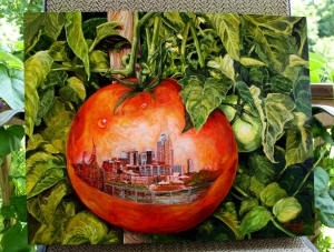 Reflections On An East Bank Tomato